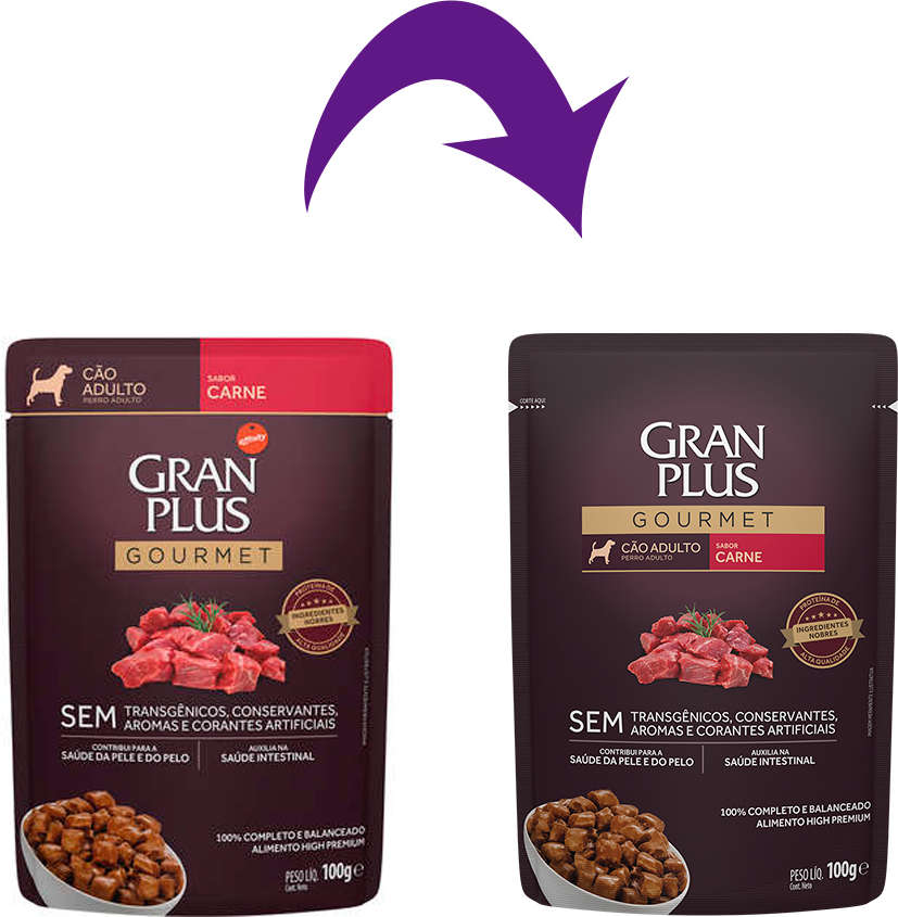 Ração Úmida GranPlus Sachê Gourmet Carne para Cães Adultos - 100 g