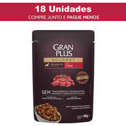 Ração Úmida GranPlus Sachê Gourmet Carne para Cães Adultos - 18 Unidades