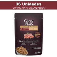 Ração Úmida GranPlus Sachê Gourmet Frango para Cães Filhotes - 36 Unidades