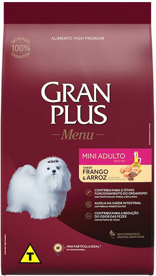 Ração GranPlus Frango e Arroz para Cães Adultos Mini e Pequenas - 15Kg