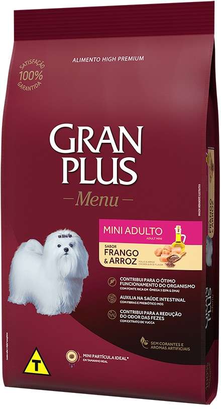 Ração GranPlus Frango e Arroz para Cães Adultos Mini e Pequenas - 15Kg