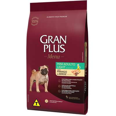 Ração GranPlus Menu Light Frango e Arroz para Cães Adultos Mini e Pequenas