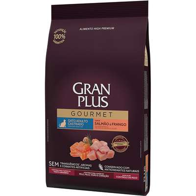 Ração Seca GranPlus Gourmet Salmão & Frango para Gatos Castrados