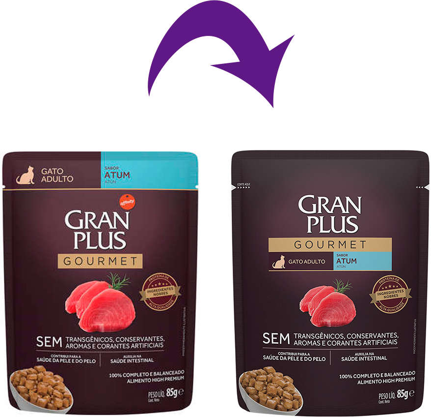 Ração Úmida GranPlus Sachê Atum para Gatos Adultos - 85 g