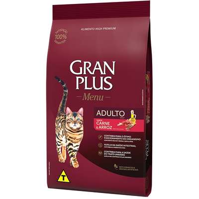 Ração GranPlus Carne e Arroz para Gatos Adultos