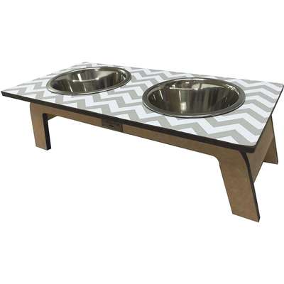 Comedouro Bahamas Geo Cinza para Cães e Gatos