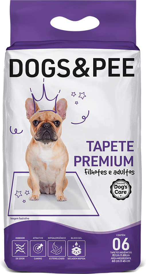 Tapete Higiênico Dogs & Pee Premium para Cães Filhotes e Adultos - 6 Unidades
