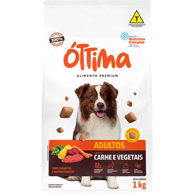 Ração Seca Óttima Carne e Vegetais para Cães Adultos