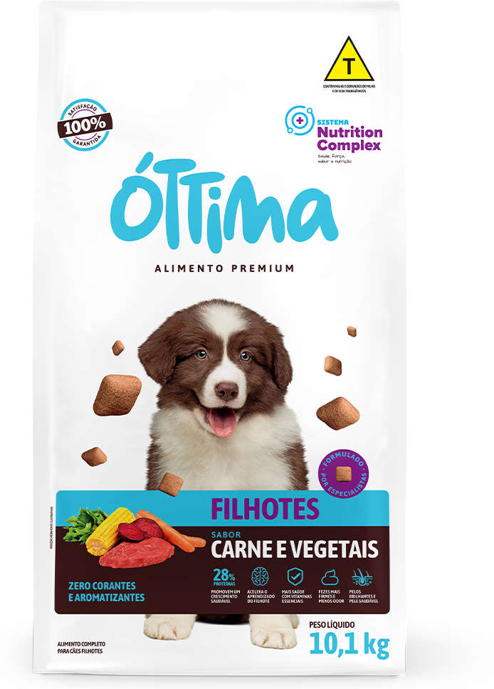 Ração Seca Óttima Carne e Vegetais para Cães Filhotes - 10,1Kg