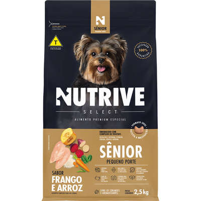 Ração Seca Nutrive Select Frango e Arroz para Cães Sênior Porte Pequeno