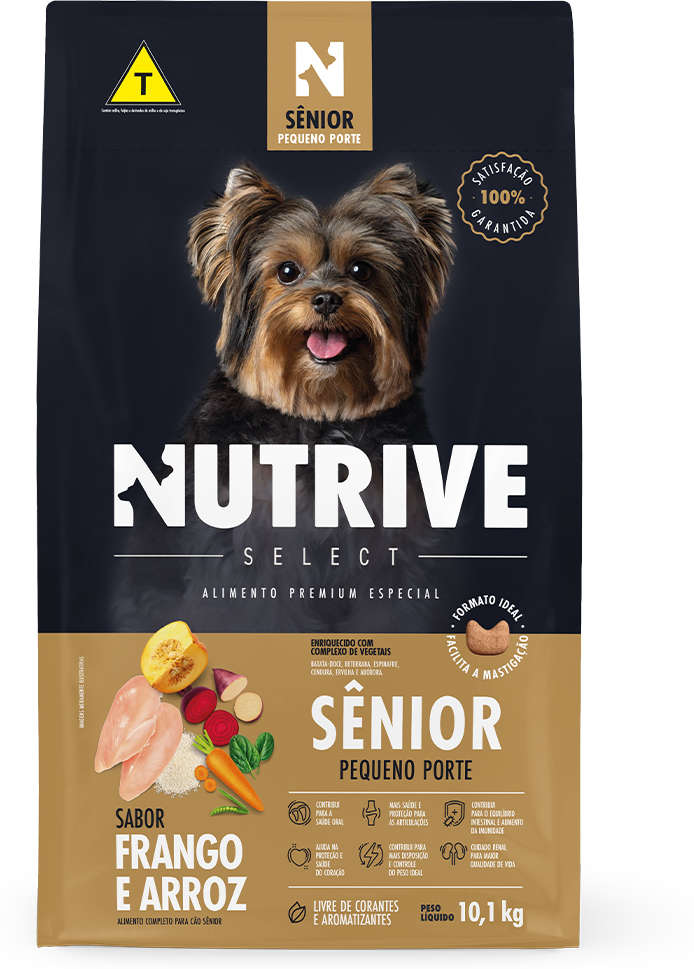 Ração Seca Nutrive Select Frango e Arroz para Cães Sênior Porte Pequeno - 10,1Kg