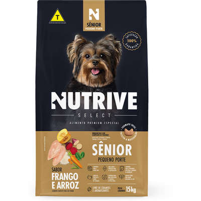 Ração Seca Nutrive Select Frango e Arroz para Cães Sênior Porte Pequeno