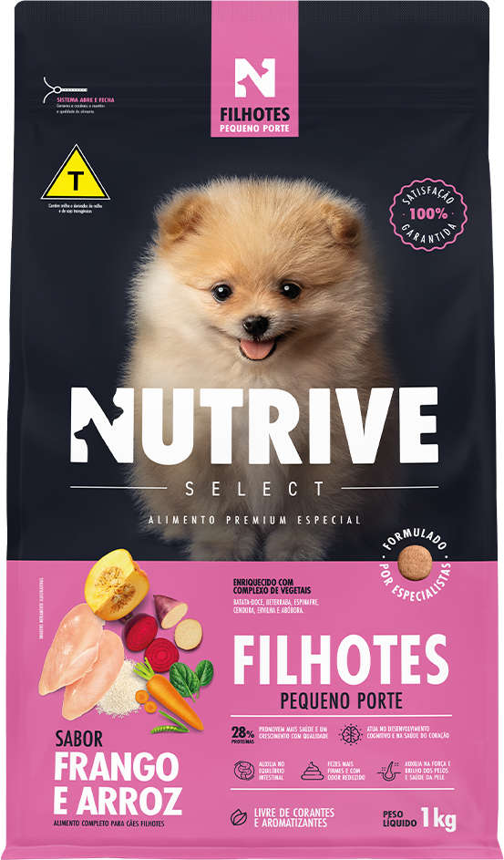Ração Seca Nutrive Select Frango e Arroz para Cães Filhotes Porte Pequeno - 1Kg