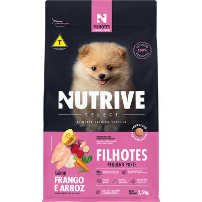 Ração Seca Nutrive Select Frango e Arroz para Cães Filhotes Porte Pequeno