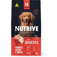 Ração Seca Nutrive Frango, Carne e Arroz para Cães Adultos - 15Kg