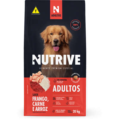 Ração Seca Nutrive Frango, Carne e Arroz para Cães Adultos