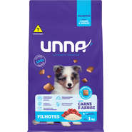 Ração Seca Unna Carne e Arroz para Cães Filhotes - 1Kg