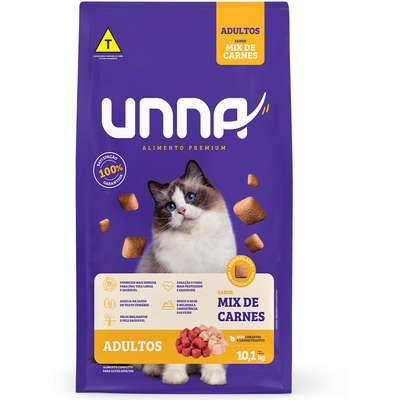 Ração Seca Unna Mix de Carnes para Gatos Adultos