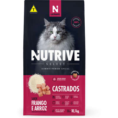 Ração Seca Nutrive Select Frango e Arroz para Gatos Castrados