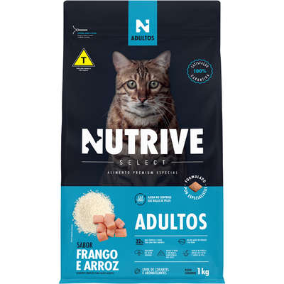 Ração Seca Nutrive Select Frango e Arroz Gatos Adultos