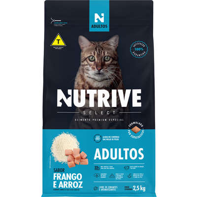 Ração Seca Nutrive Select Frango e Arroz Gatos Adultos