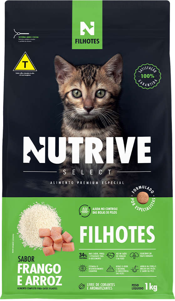 Ração Seca Nutrive Select Frango e Arroz Gatos Filhotes - 1Kg