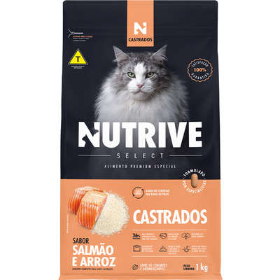 Ração Seca Nutrive Select Salmão e Arroz Gatos Castrados