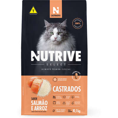 Ração Seca Nutrive Select Salmão e Arroz Gatos Castrados