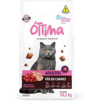 Ração Seca Óttima Mix de Carnes para Gatos Adultos