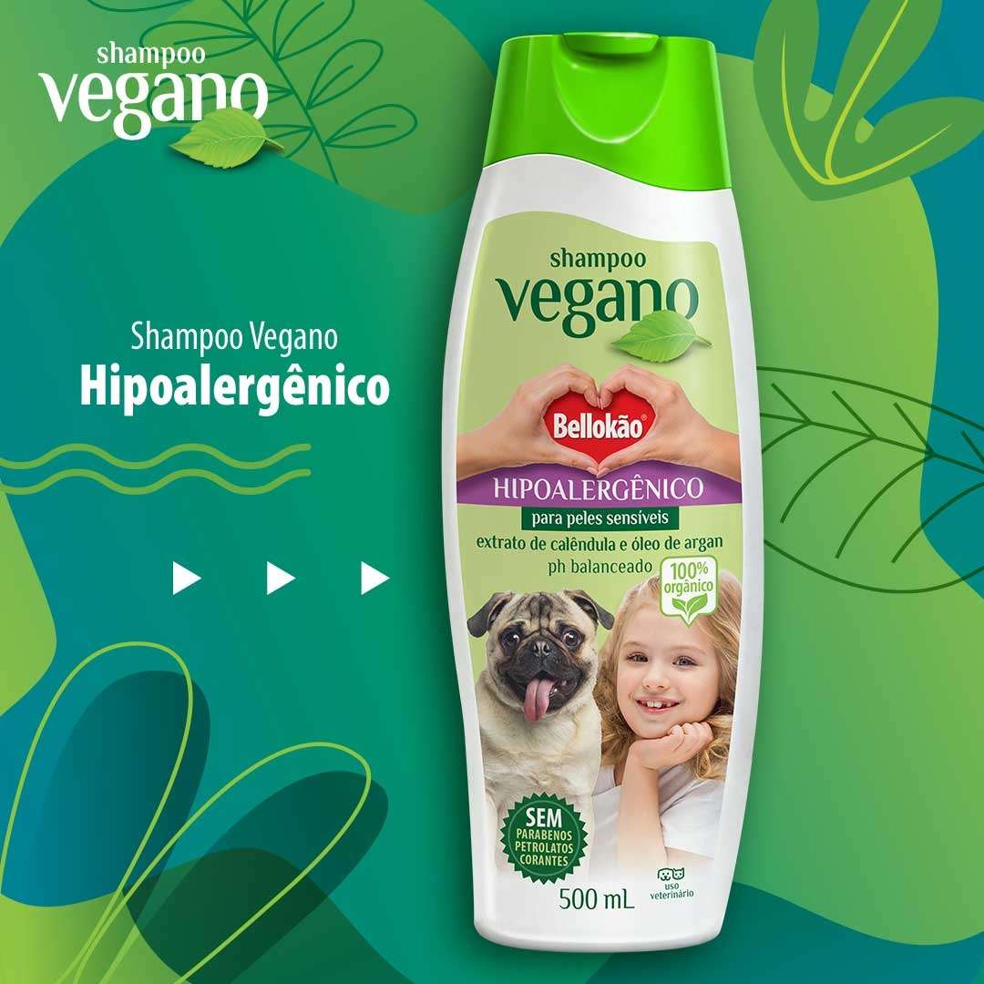 Shampoo Bellokão Vegano Hipoalergênico para Peles Sensíveis - 500 mL