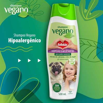 Shampoo Bellokão Vegano Hipoalergênico para Peles Sensíveis