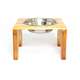 Comedouro Madeira com Bowl em Inox Modelo 1