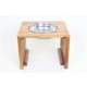 Comedouro Madeira com Bowl em Inox Modelo 1