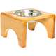 Comedouro Madeira com Bowl em Inox Modelo 1