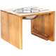 Comedouro Madeira com Bowl em Inox Modelo 1