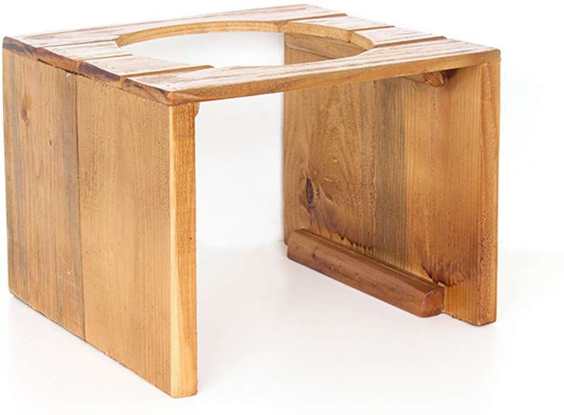 Comedouro Madeira com Bowl em Inox Modelo 1 - Tam. G