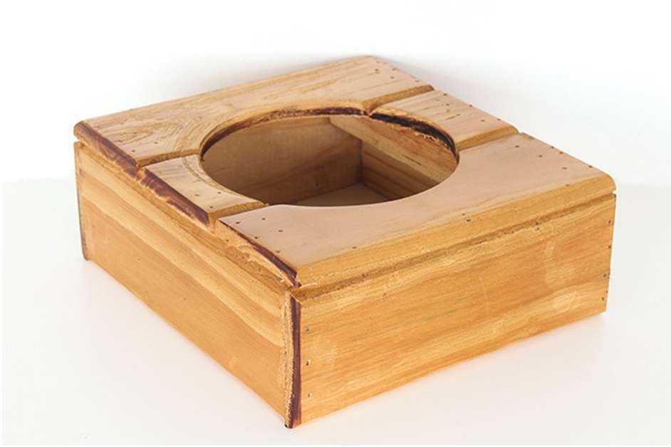 Comedouro Madeira com Bowl em Inox Modelo 2 - Tam. P