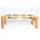 Comedouro Duplo Madeira com Bowl em Inox Modelo 1