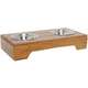 Comedouro Duplo Madeira com Bowl em Inox Modelo 2