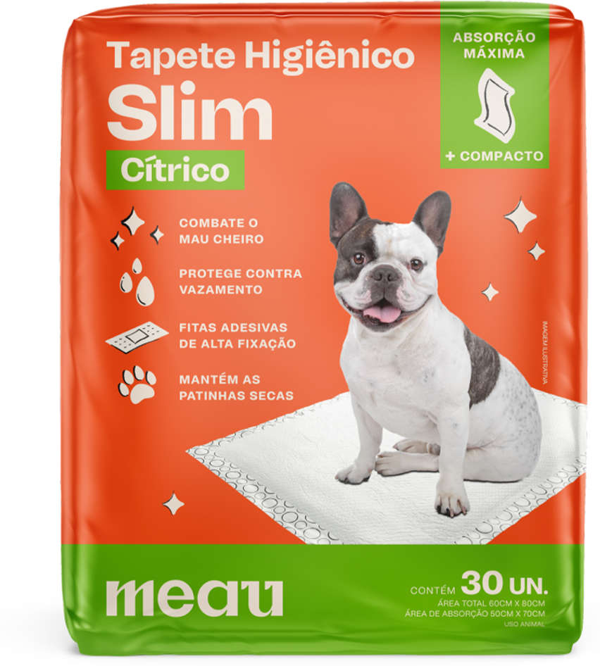 Tapete Higiênico Meau Cheirinho Cítrico Slim para Cães - 30 Unidades