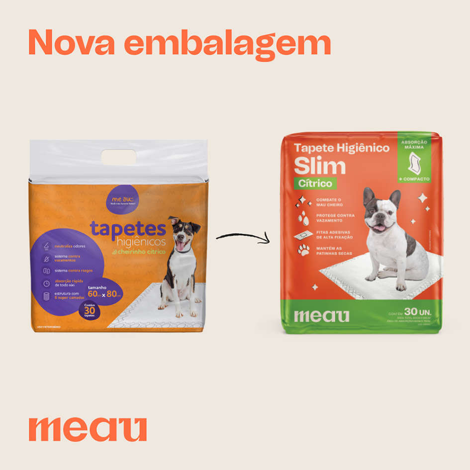 Tapete Higiênico Meau Cheirinho Cítrico Slim para Cães - 30 Unidades