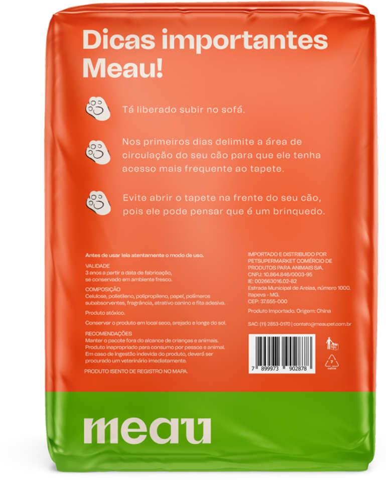 Tapete Higiênico Meau Cheirinho Cítrico Slim para Cães - 30 Unidades