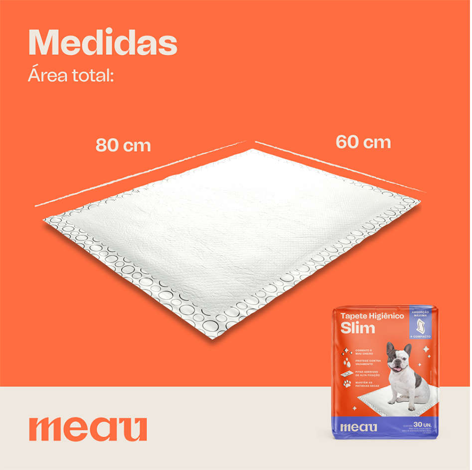 Tapete Higiênico Meau Slim para Cães - 30 Unidades