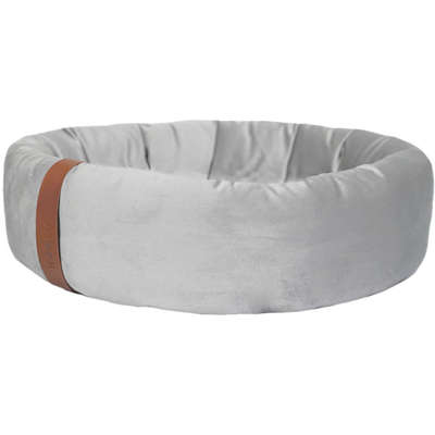 Cama Lush Cinza com Tag Caramelo para Gatos