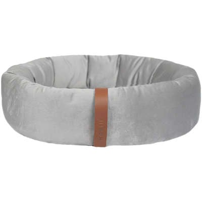 Cama Lush Cinza com Tag Caramelo para Gatos