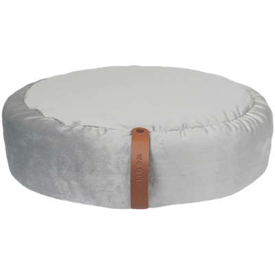 Cama Lush Cinza com Tag Caramelo para Gatos