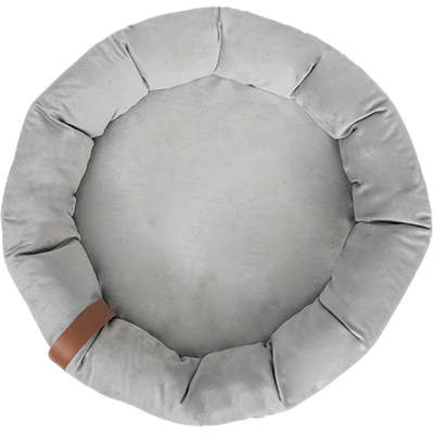 Cama Lush Cinza com Tag Caramelo para Gatos
