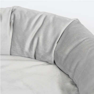 Cama Lush Cinza com Tag Caramelo para Gatos