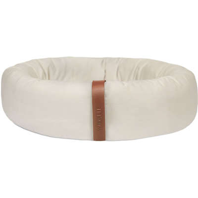 Cama Lush Off-White com Tag Caramelo para Gatos
