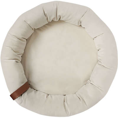 Cama Lush Off-White com Tag Caramelo para Gatos
